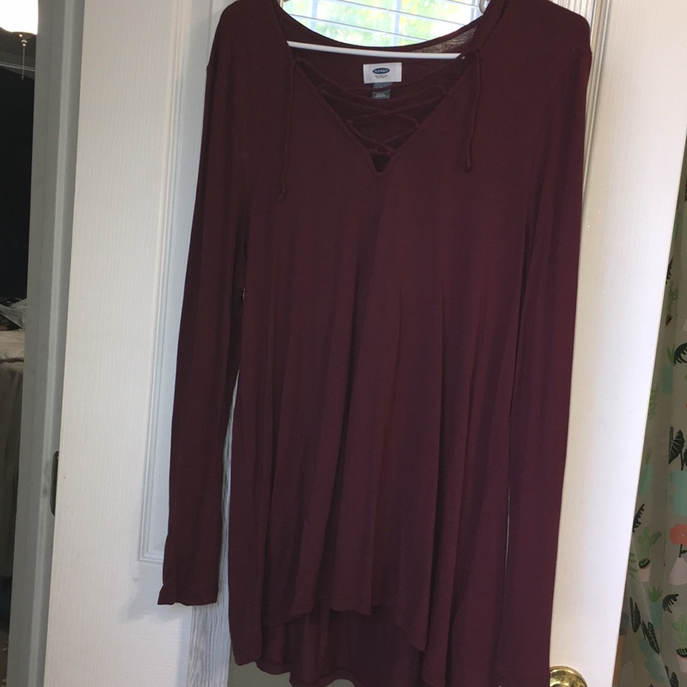 Super Soft Lace-up Long Sleeve Shirt